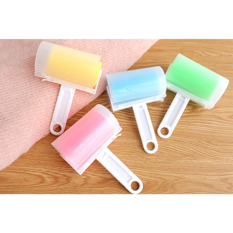 High quality New Washable Reusable Clothes Hair Pet Hair Sticky Roller Household Cleaning Portable Remover Roller-Brush