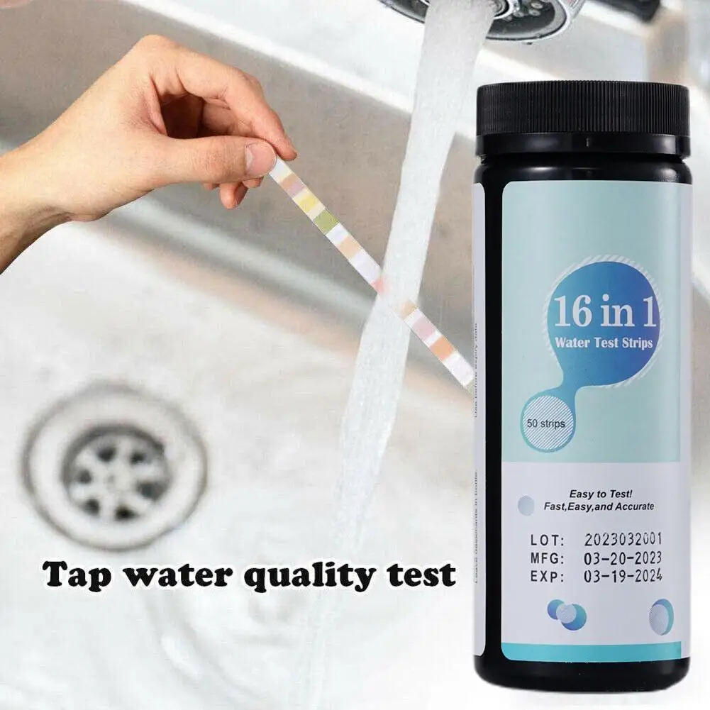 50/100pcs 16 In 1 Drinking Water Test Kit Ph Hardness Test Strips Chlorine Iron Nitrate Nitrite Lab For Testing Spa E7q9