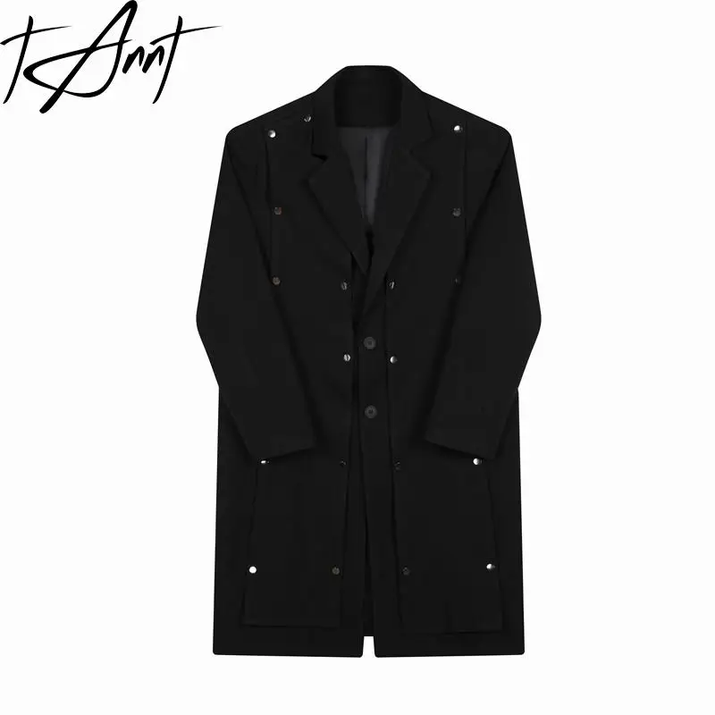 

Tannt Women Trench Coat Irregular Detachable Black Long Windbreaker For Women Asymmetry Fashion Fake Two Winter Overcoat Women