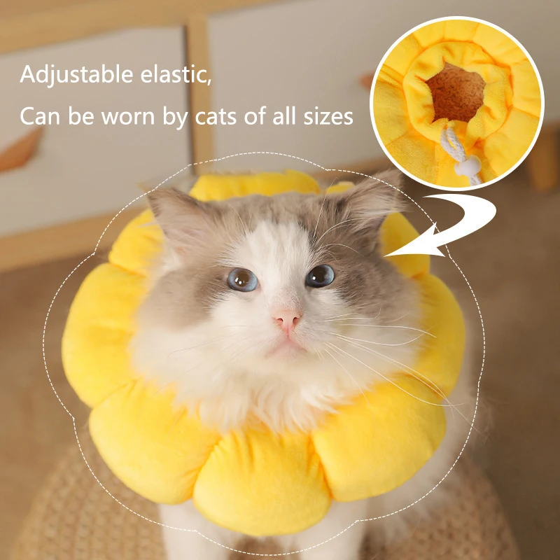 

Pet Collar Anti-Bite Surgery Anti-licking Wound Healing Protection Sunflower Shaped Cat Recovery Collar Dog Neck Sleeve Headgear