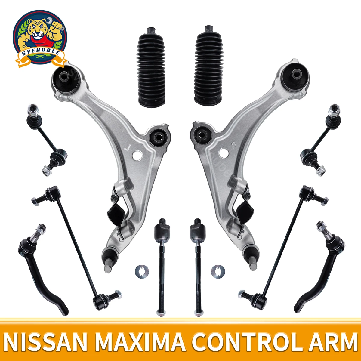 

Svenubee 12pcs Front Suspension Lower Control Arm Sway Bar Link Tie Rod Kit for Nissan Maxima 2009 2010 2011 2012 2013 2014