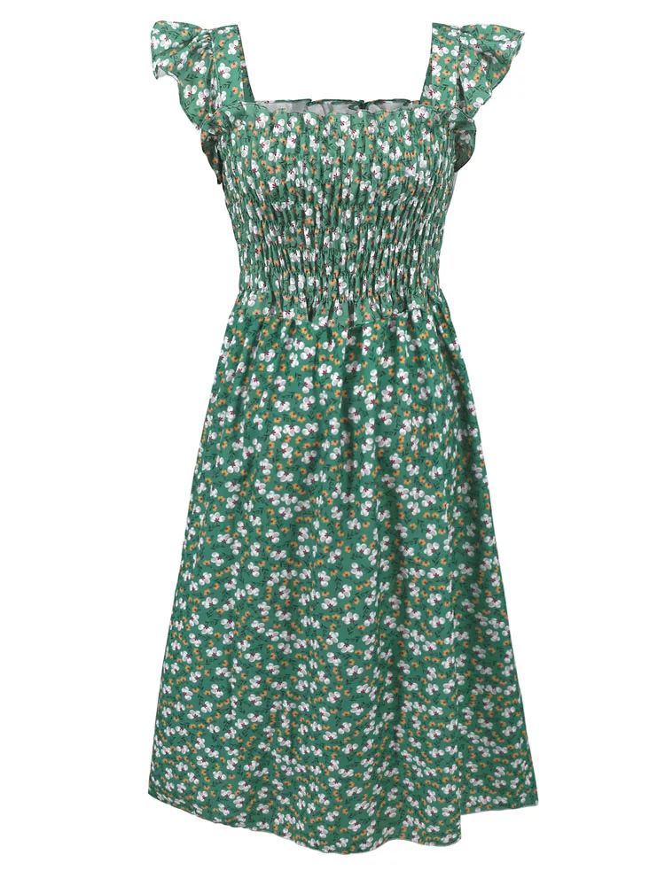 فستان فيجو كيسي 2025 نسائي متوسط الطول بطبعة زهور،...