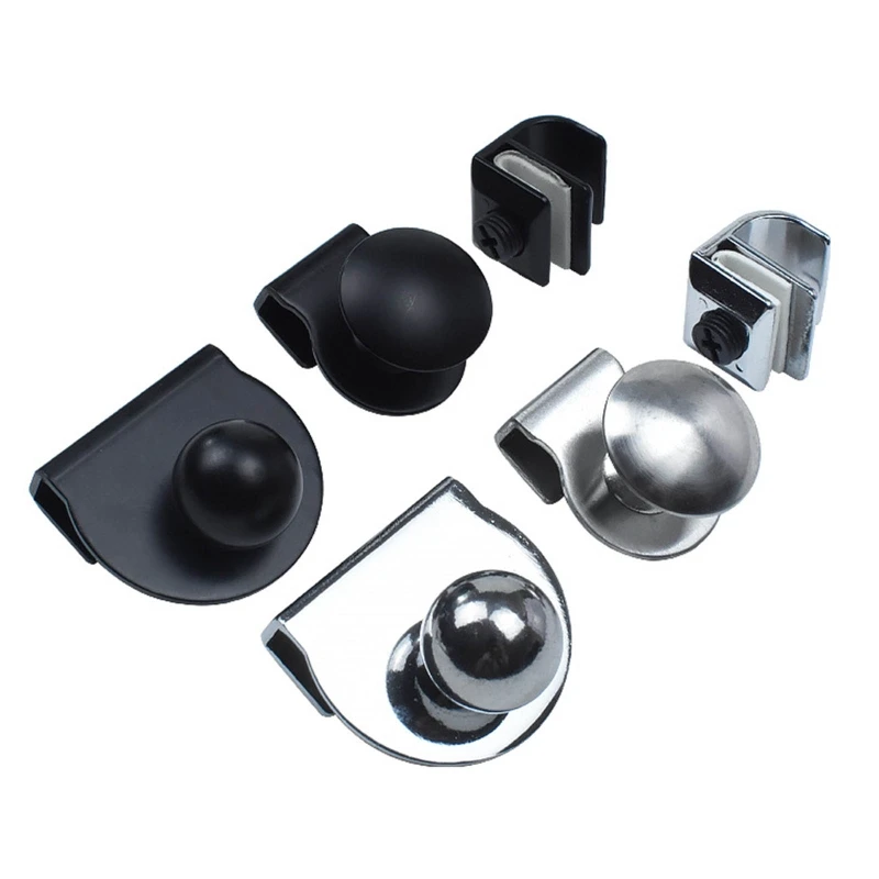 Glass Door Handle/Clamp Glass Showcases Cabinet Drawer Metal Pulls No Drilling door handles cabinet handles