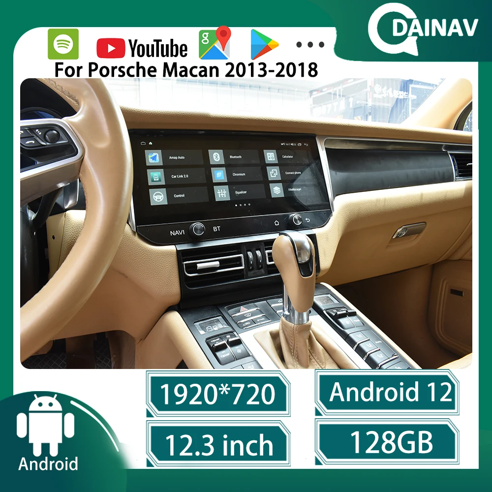 

12.3 Inch Car Radio For Porsche Macan 2013-2018 Android Auto Multimedia player GPS Navigation WIFI Carplay Head Unit