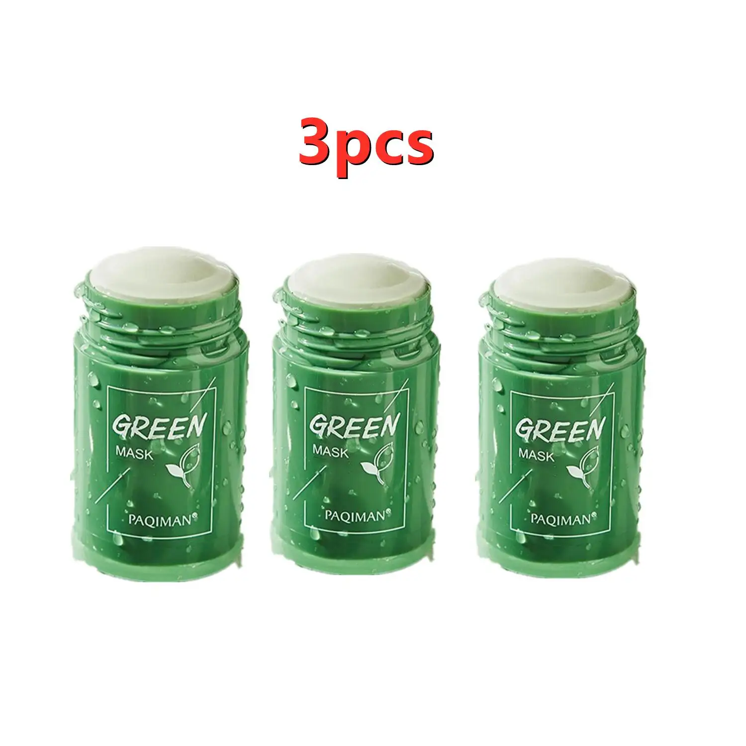 3PCS Face Clean Mask Green Tea Cleansing Stick Mask Smear Acne Shrink Blackhead Moisturizing Deep Clean Mask Film Skin Care