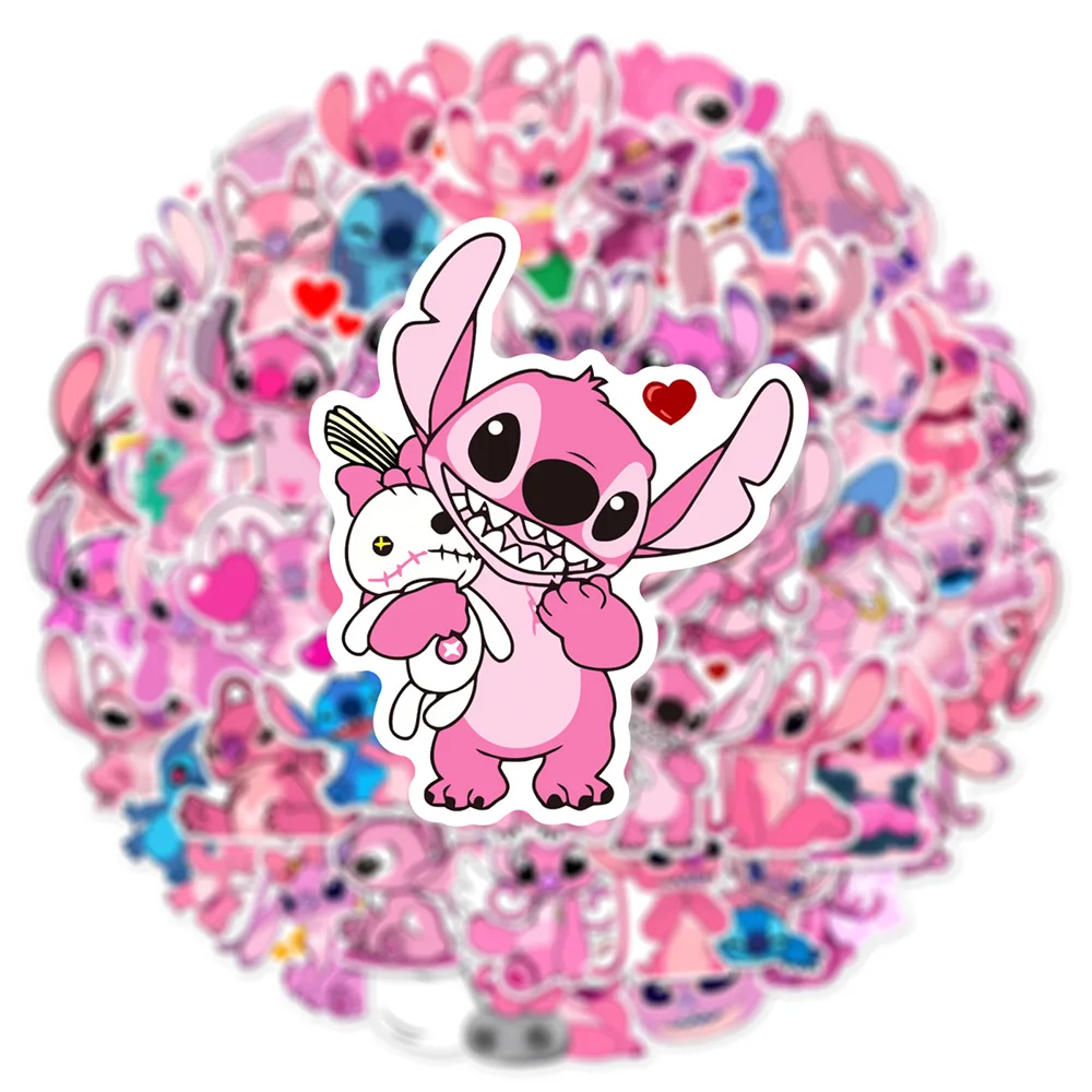 10/30/50PCS Disney Cute Cartoon Stitch Angel Stickers DIY Phone Guitar Laptop Luggage Skateboard Graffiti Decals Fun Kid Toys 4