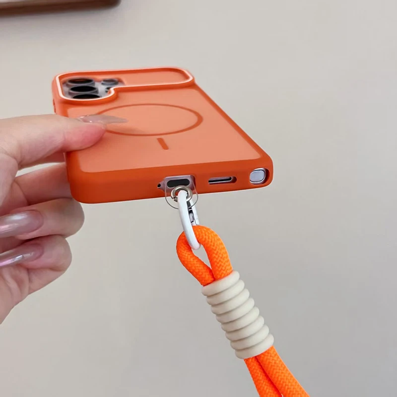 Liquid Silicone Magnetic Lanyard Phone Case - Portable Shock Resistant Protective Cover