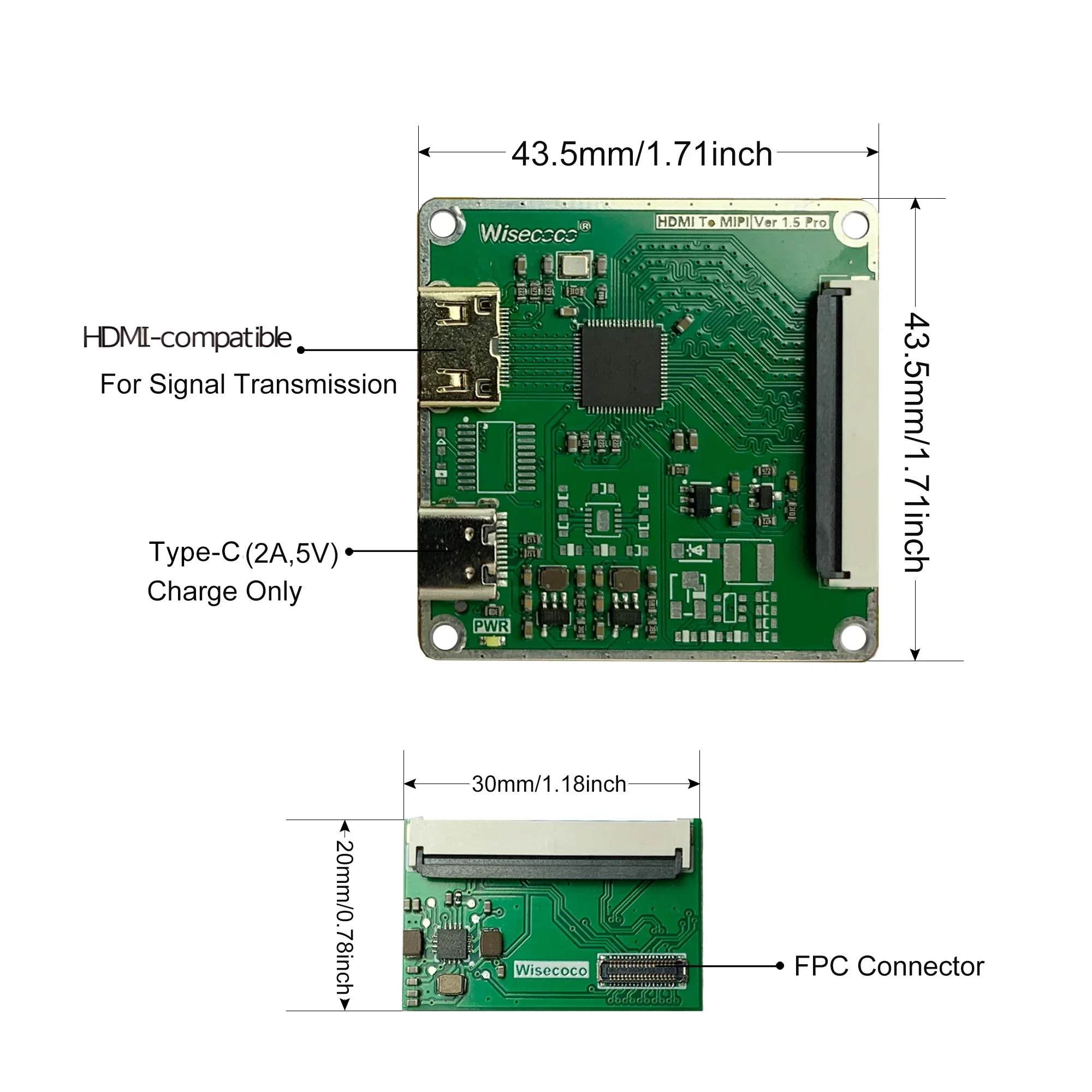 Wisecoco 6インチ フレキシブルAMOLED超薄型2k曲げ可能OLED IPS