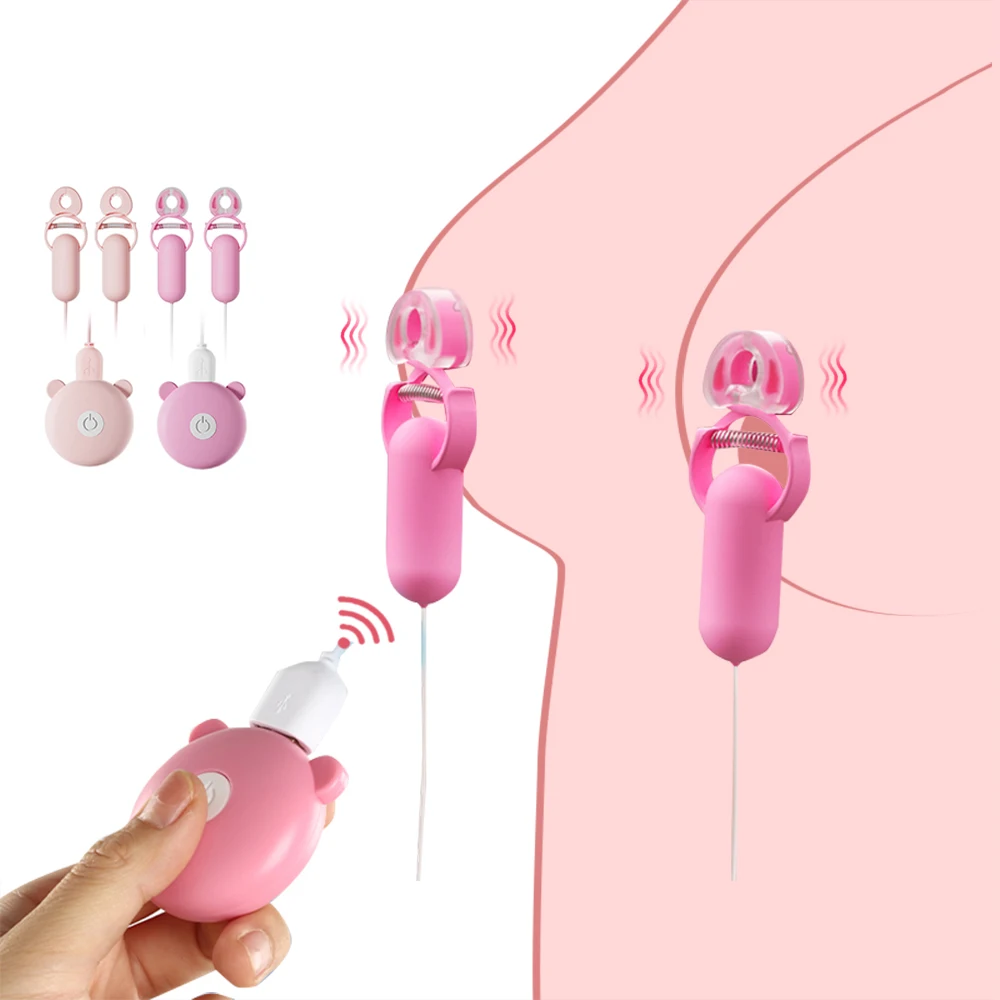 

10 Frequency Nipple Clamp Vibrator Breast Massage Enhancer Bondage Adult Sex Toy for Women Couple Female Chastity Stimulate Clit