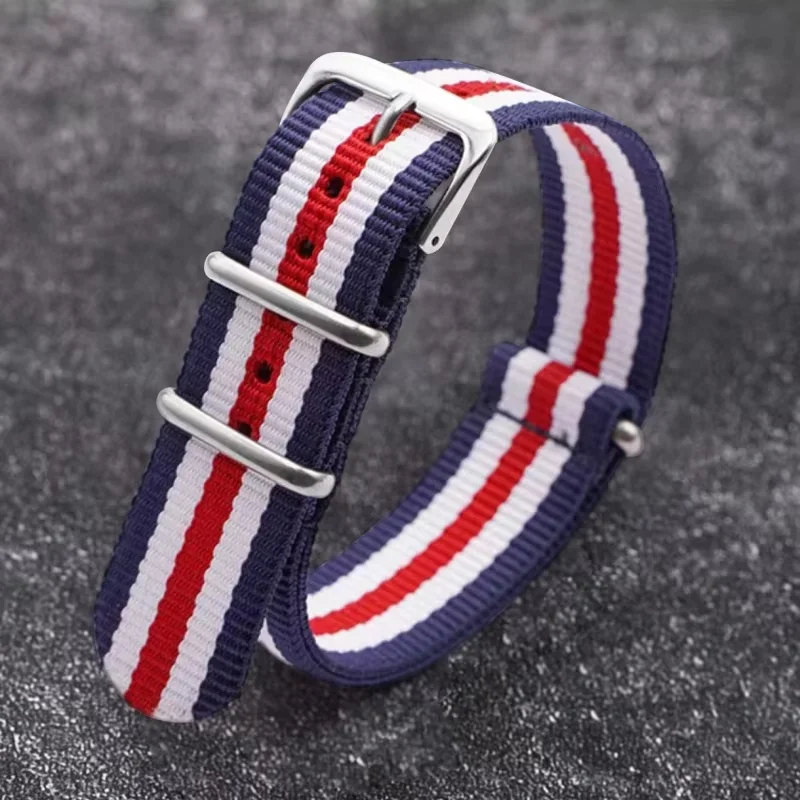 Universal Nylon and Canvas Weave Watch Strap - One Piece Loop Wristband