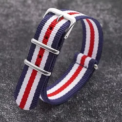 Universal Nylon and Canvas Weave Watch Strap - One Piece Loop Wristband - 18mm (5 colors)