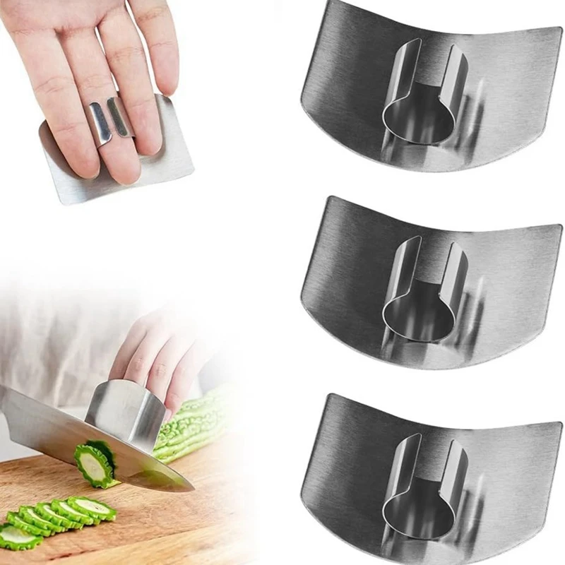 Stainless Steel Finger Guard, Multifunctional Finger Protector Guard For Cutting Kitchen Tool-A021