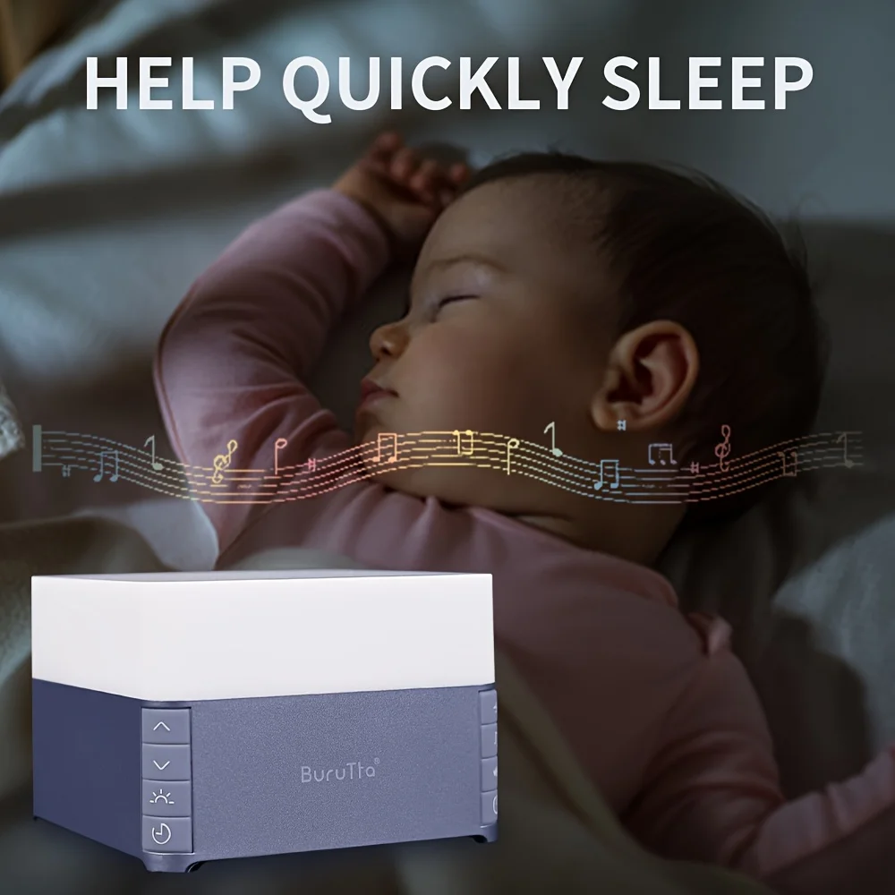 White Noise Machine with 39 Soothing Sounds & Breathing Night Light, Sleep Therapy for Adults/Babies, Portable Sound Machine 2