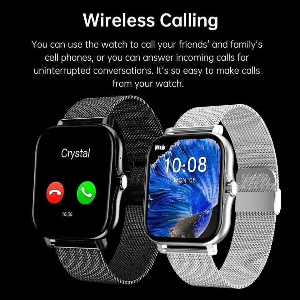 Smart Watch Android Phone 1.47'' Inch Color Screen Bluetooth Call Blood Oxygen/Pressure Monitoring Smart Watch Women Men 5