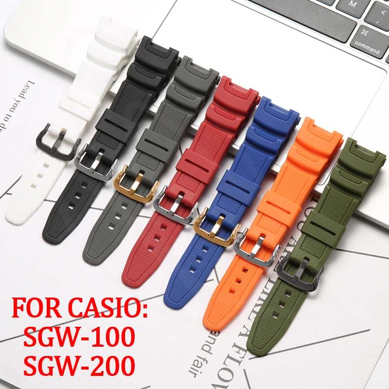 Cinturino In Resina Per Casio G-Shock Sgw-100 Sgw-200 Cinturino In Gomma Sportivo Impermeabile Da Donna Da Uomo Sgw100 Accessori Per Orologi