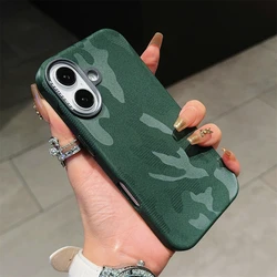 Camouflage Solid Color Bumper Phone Case with MagSafe and Wireless Charging Compatibility - iPhone 14 (Green)
