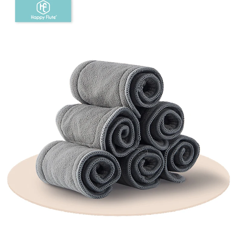 Happyflute Absorbent 5 Layers Bamboo Charcoal Insert cloth diaper insert Reusable Baby Nappy Diaper Insert For Baby Cloth Diaper Nappy