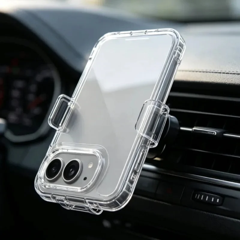 Transparent Shockproof Folding Phone Case with 360-Degree Protection