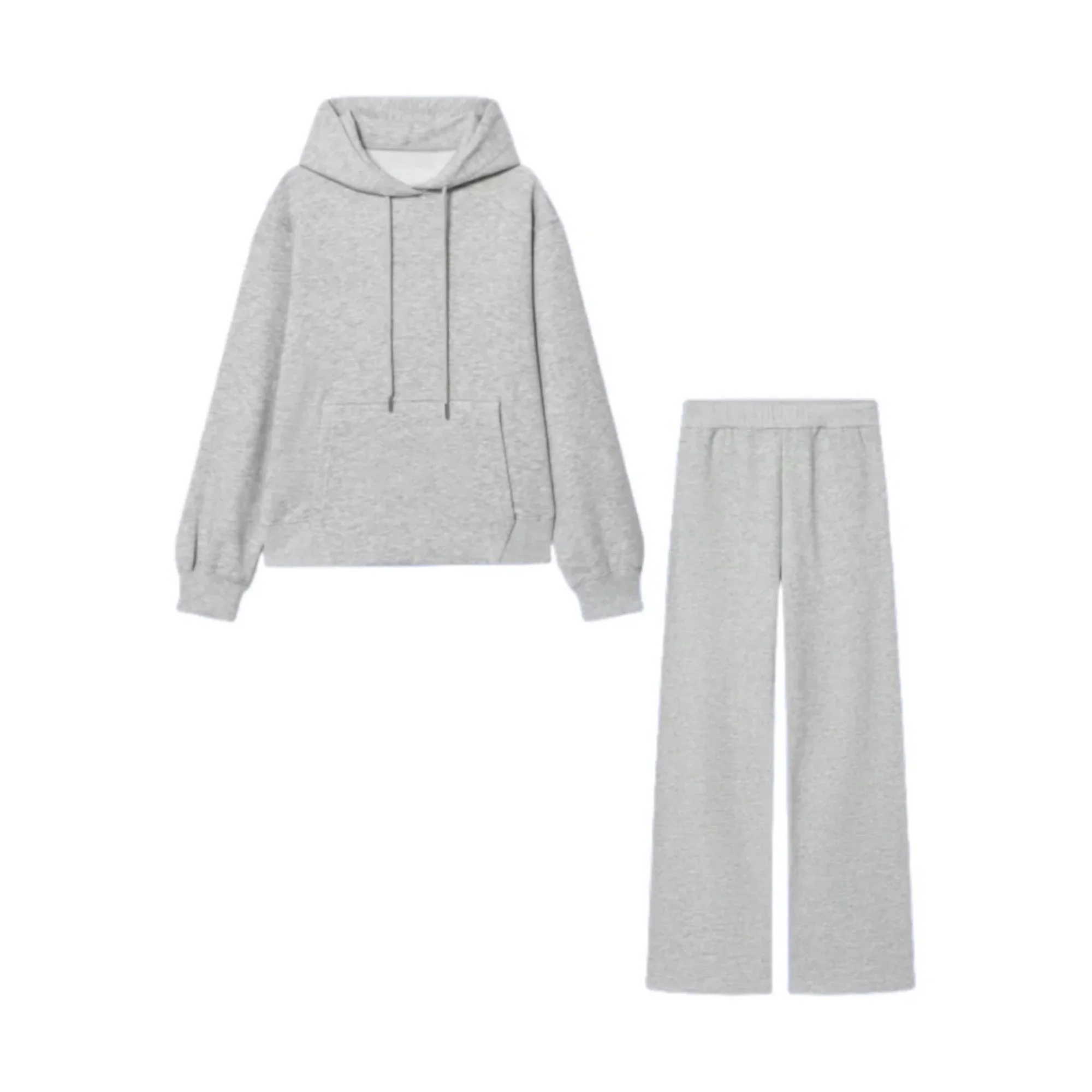 Women Casual Sportswear Pants Sets Or Female Long Sleeved With Pockets Loose Round Hoodie Or Lady Sport Straight-Leg Trousers