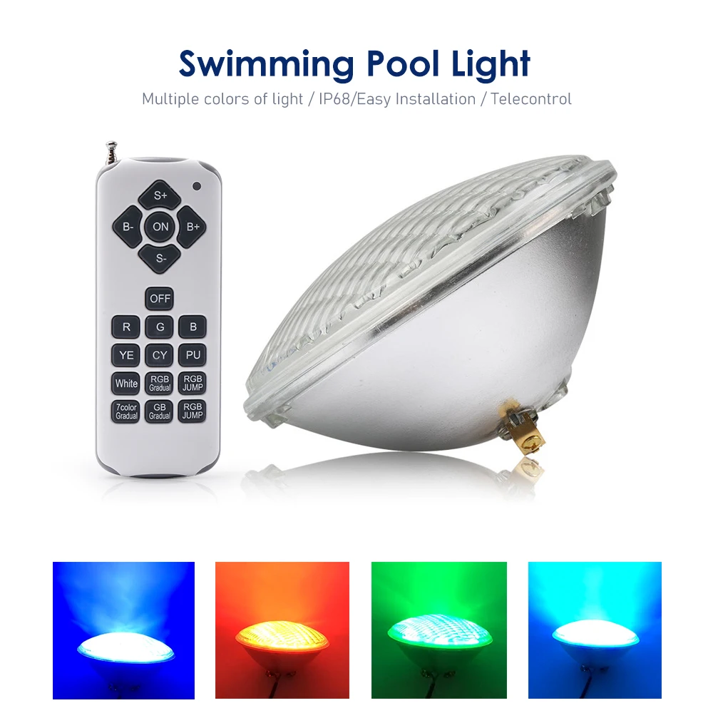 

Подводная лампа PAR56 AC12V 18LED Piscina светильник Холодный/теплый/RGB водонепроницаемый светильник для бассейна