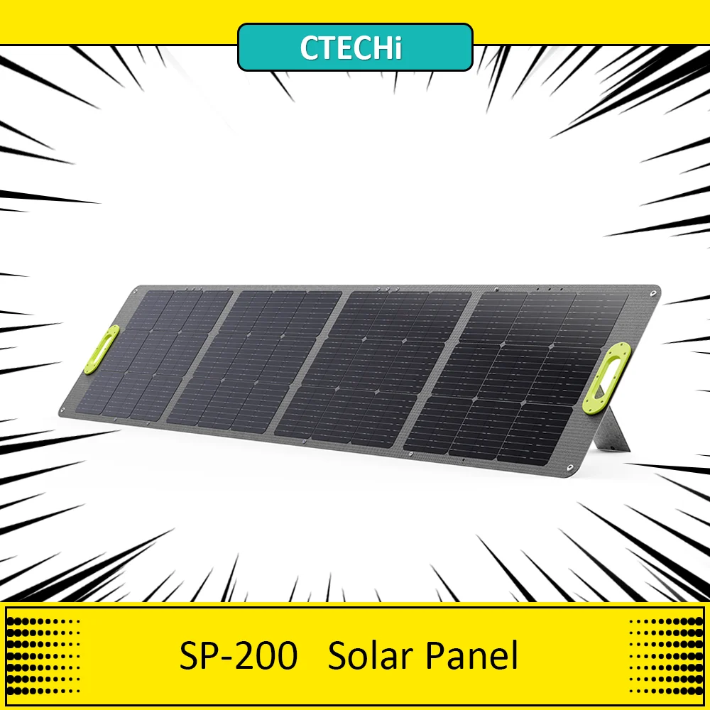 Pannello Solare Pieghevole Ctechi Sp-200 200W, 23% Alto Tasso Di Conversione, Maggiore Efficienza, Sicuro E Durevole, Impermeabile Ip67