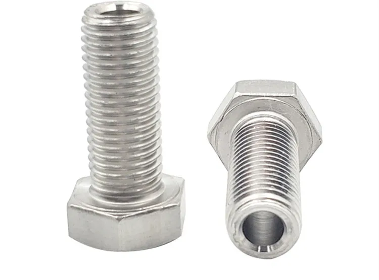 Stainless Steel Screws Stainless Steel Screw Hollow Screw 304 Stainless Steel Special Outer Hexagonal Bolt Mask Machine Threading Through-Hole Screw M4M5M6M8M10M12M14M16M20