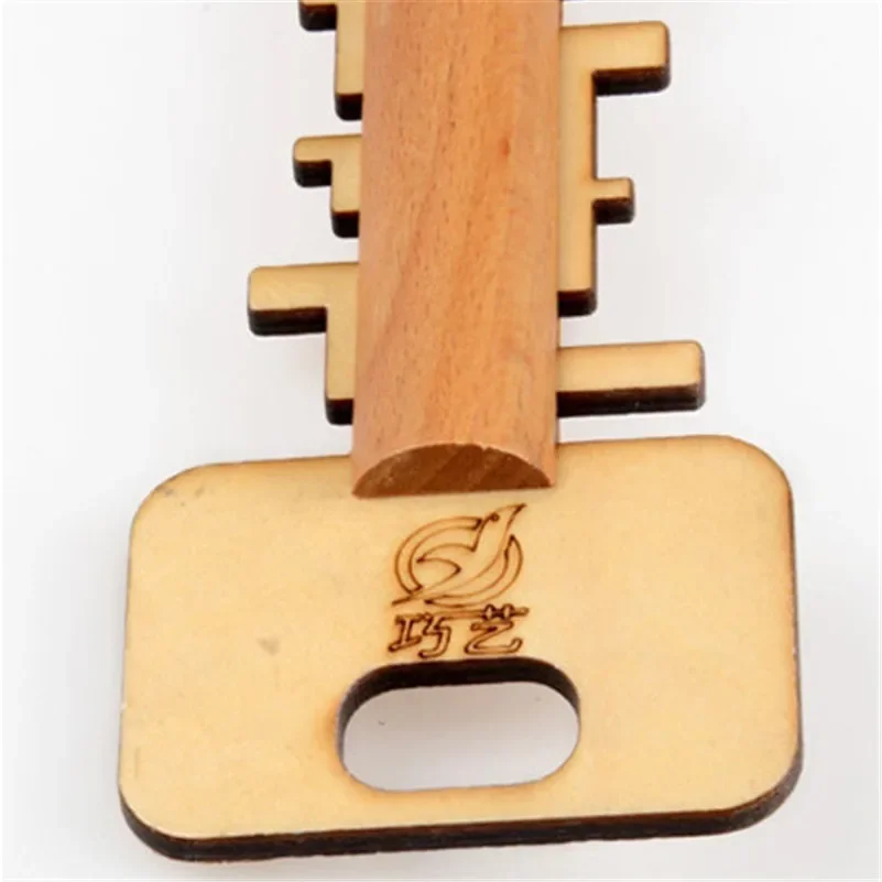 New Children Wooden Toy Unlock Key Puzzle Kid Classical  Kong Ming Lock Toys Intellectual Educational Funny Toys