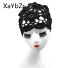 Hand-Knitted Flower Hollow Thin Cap Spring and Summer Lace Breathable Kerchief  Crochet Toe  Cotton Thread Hat Female 1