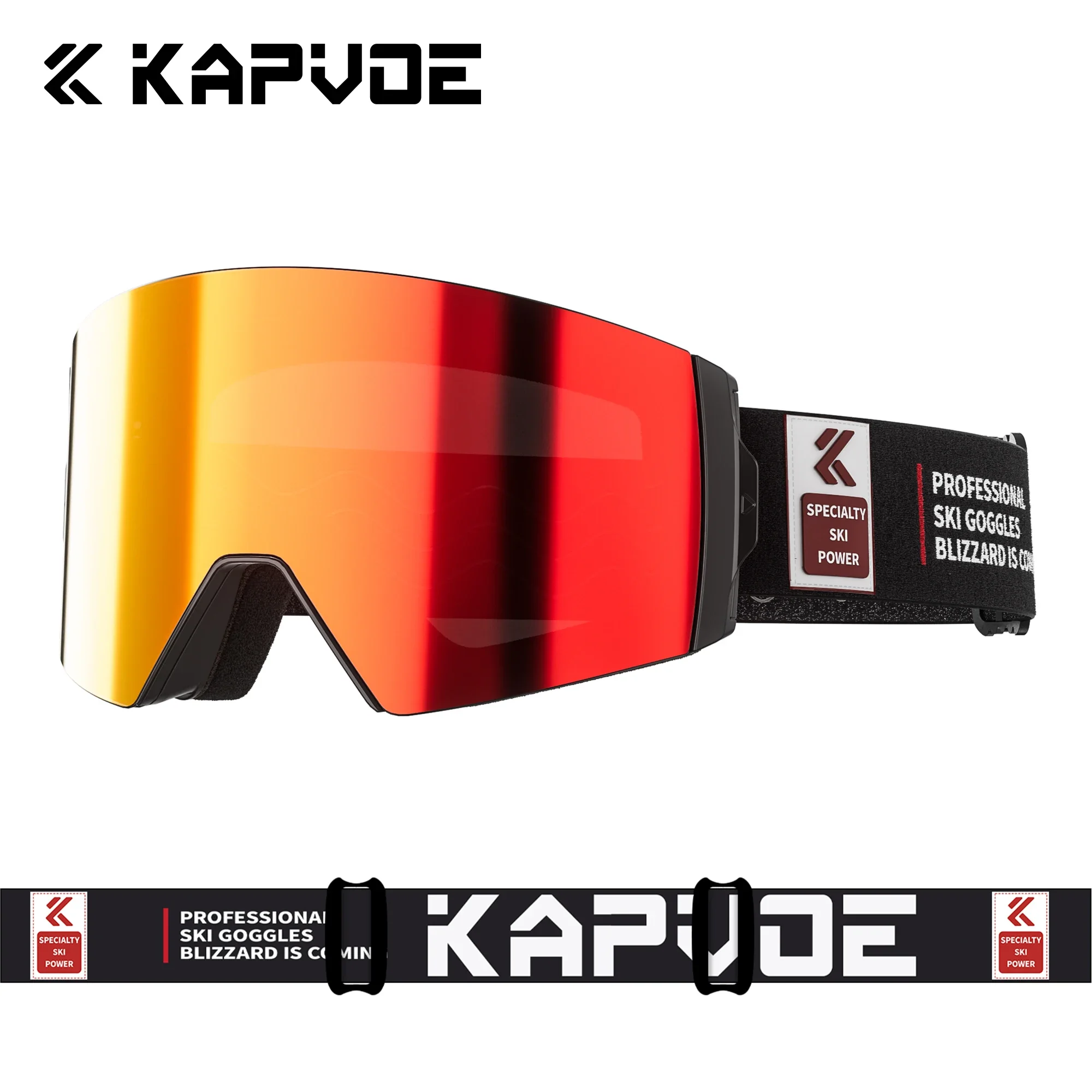 Kapvoe Snow Goggles Ski Sunglasses Snowboarding Mask Men Women Anti-Fog Lens Kit UV400 Protection Snowmobile Glasses Motorcycle