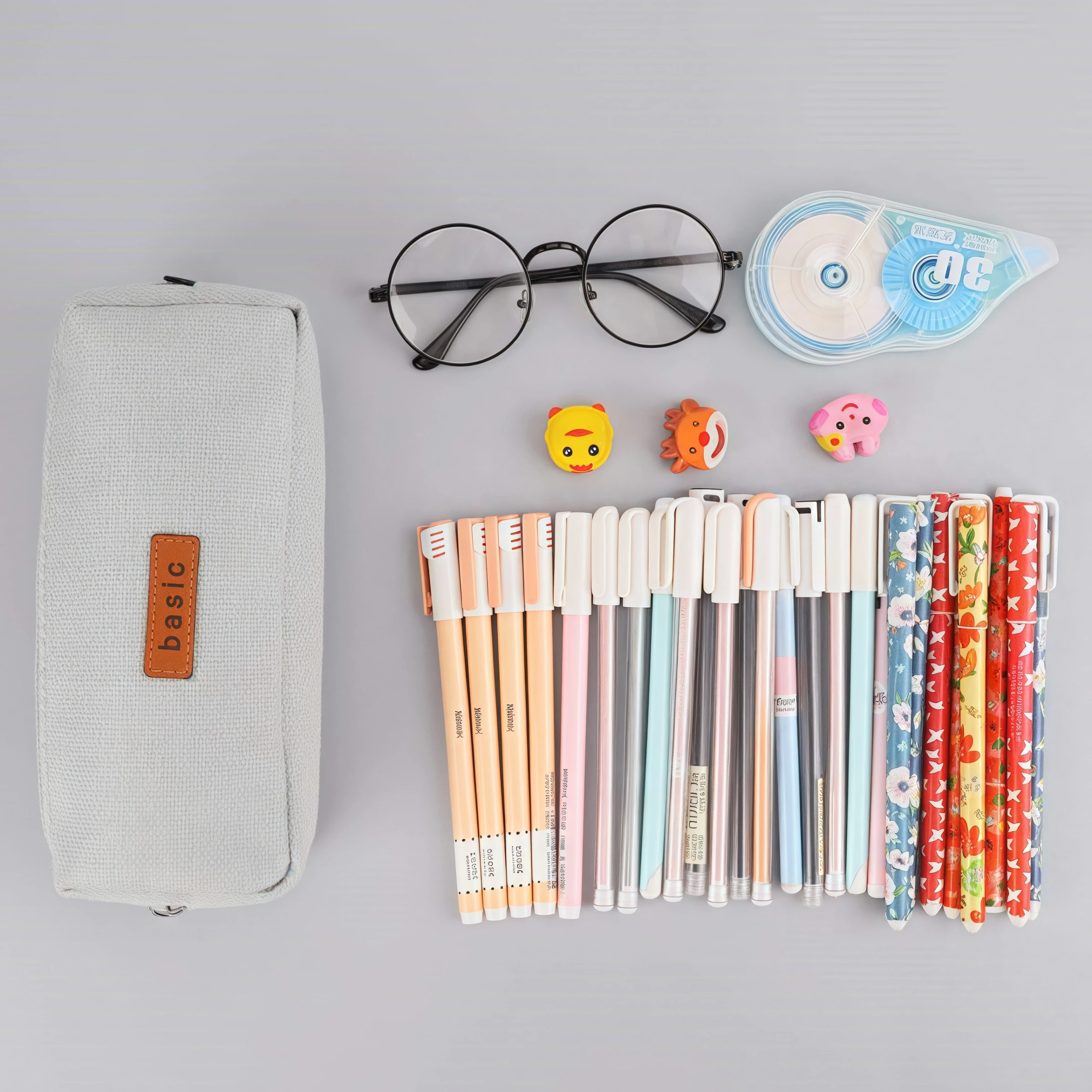 Simple Small Pencil Pouch Pure Color Linen Children's Pencil Bag Students' School Supplies Coin Purse Cosmetic Bag 4