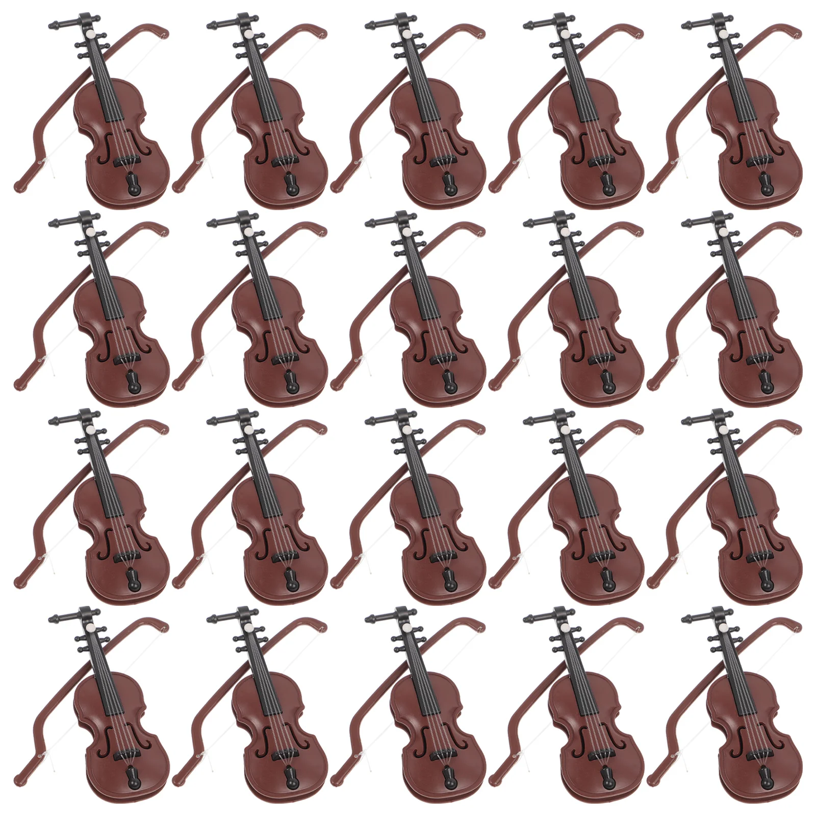 

15/20pcs Mini Violin Models Toys Miniature Wooden Musical Instruments Collection Dollhouse Furniture Decoration