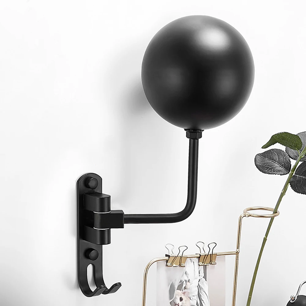 180&deg; Rotation Motorcycle Helmet Rack Wall Mount with Hooks Metal Bicycle Helmet Display Hanger Stand for Coats Caps Rugby motorcycle helmet holder