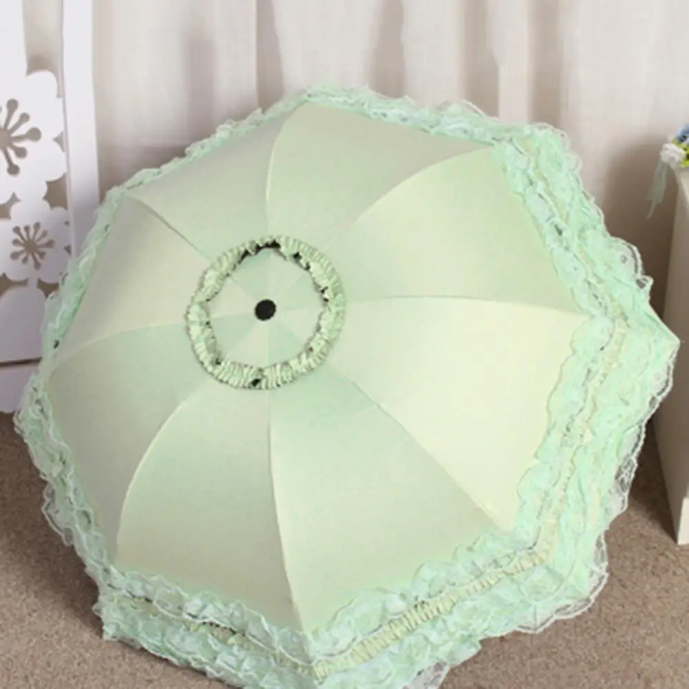 Uv Protection Folding Umbrella Stylish Lace Folding Umbrella for Sun Protection Rain Lightweight Portable Parasol with Uv