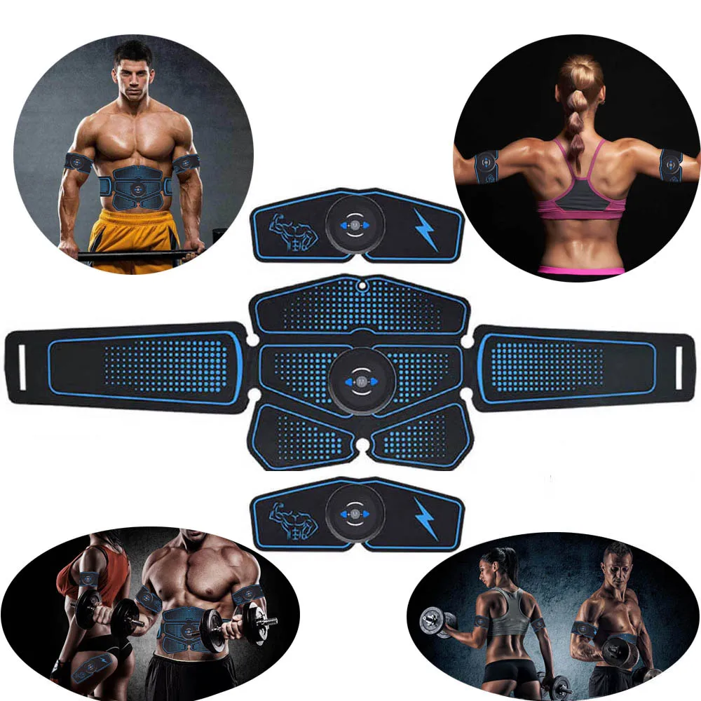 

ABS Body Building Fitness Equipments Electric Muscle Toner Machine Wireless Toning Belt 6 Six Pack Abs Fat Burner USB Charging