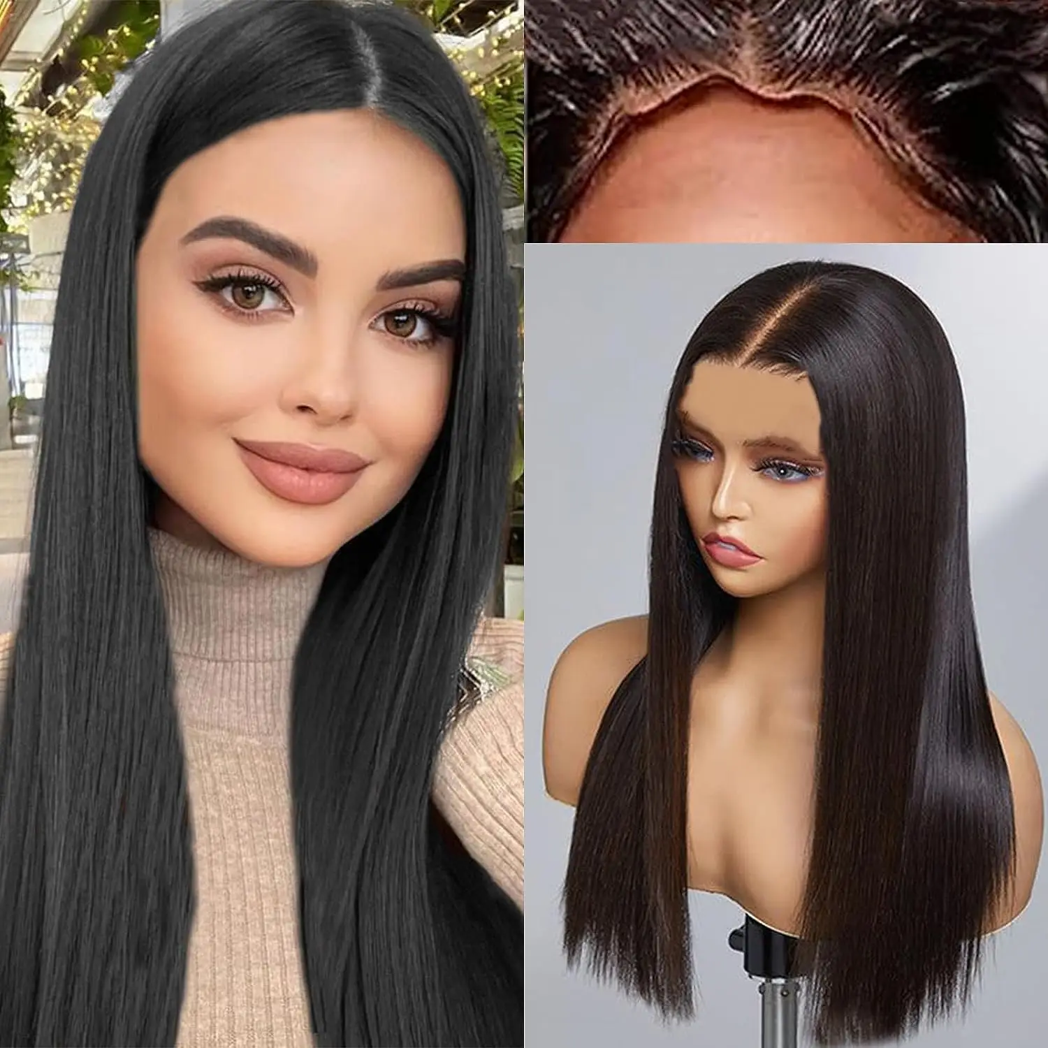 

Layered Cut Straight Wigs Pre Plucked Natural Hairline Long Straight Lace Wigs Glueless Brazilian Remy Hair wig for Black Women