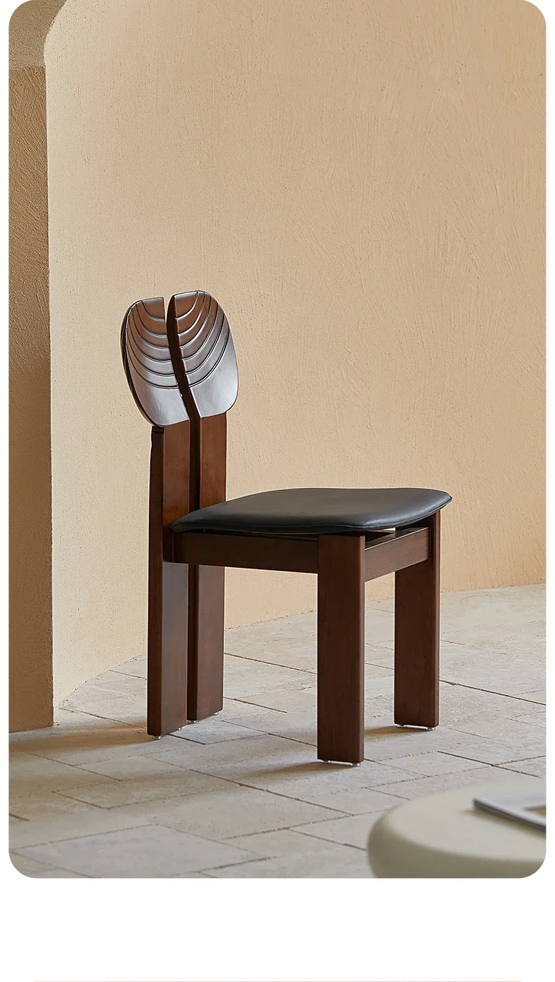Carved Backrest Art Chair, Vintage Architectural Solid Wood Dining Chair, Designer Chinese Leisure Chair. Home Furniture