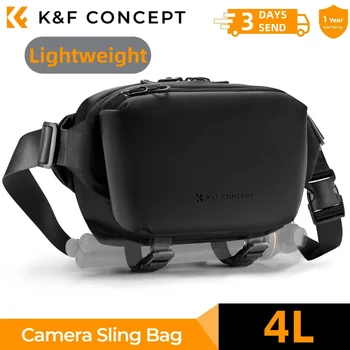 K&F Concept Borsa a tracolla per fotocamera da 4 litri Borsa a tracolla leggera per fotografia da viaggio per Canon Sony DSLR Custodia per fotocamera reflex Supporto per treppiede 1