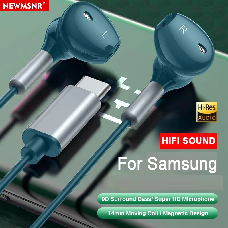 32Bit Digital 9D Super Bass Type C&3.5mm Earphones 14mm Moving Coil In Ear Headphones Magnetic BES/DAC Gamer Headset With HD Mic