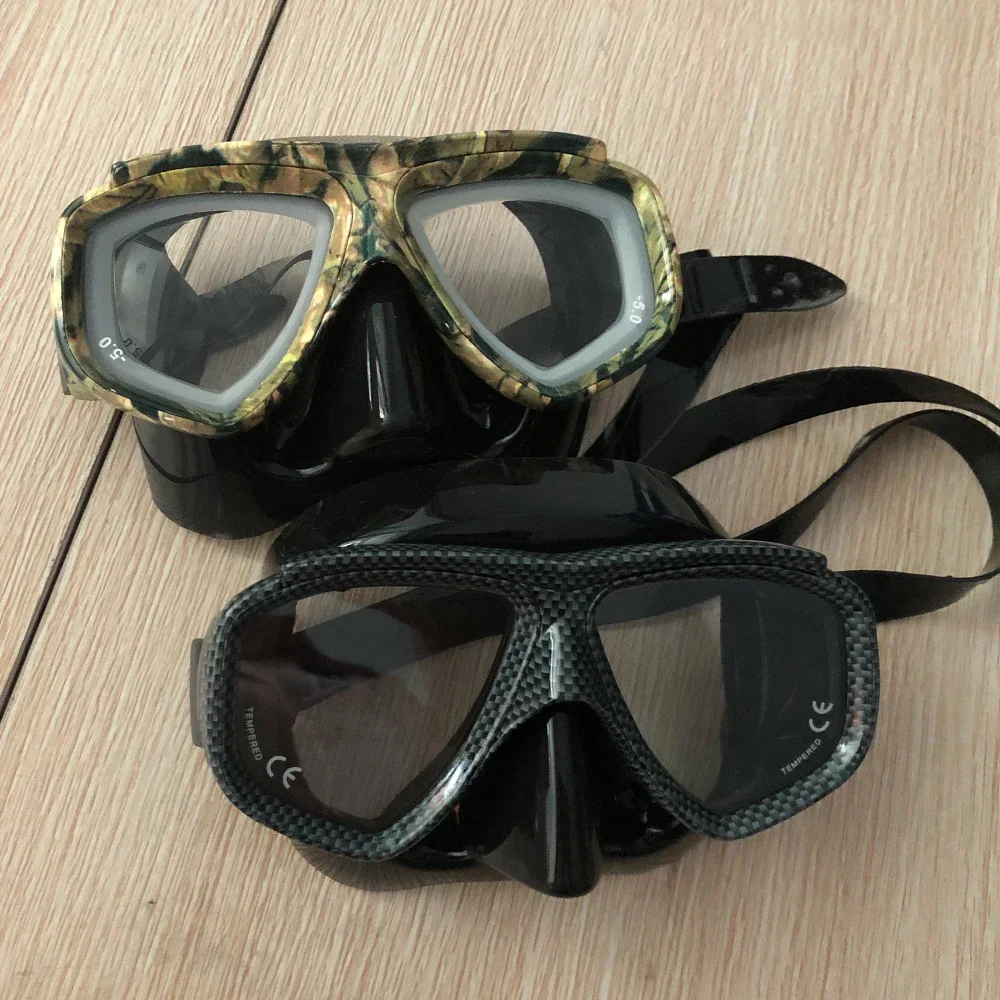 Myopia scuba diving Mask Snakeskin anti fog spearfishing gear swimming masks googles nearsighted lenses short-sighted