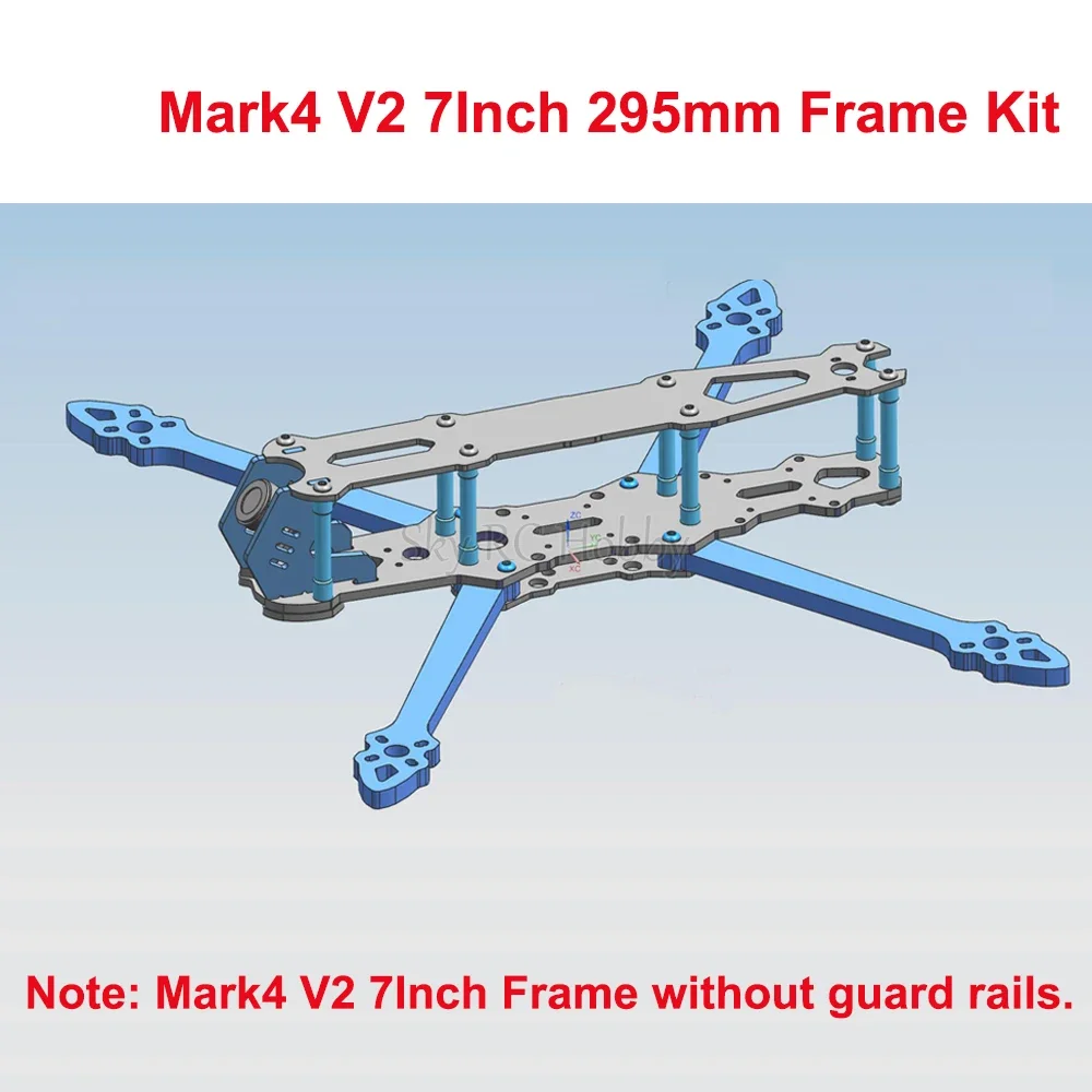 Mark4 V2 Mark 4 8 pouces 367mm 9 pouces 387mm avec bras de 6mm/10 pouces 427mm avec bras de 7.5mm Drone de course FPV quadrirotor Kit de cadre Freestyle – Image 6
