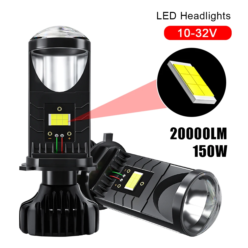 

2PCS Mini Car Headlight 120W 6500k Car LED Bulb With White Large Chip Ultra Bright High Low Beam Auto Lights For Tuck Driving