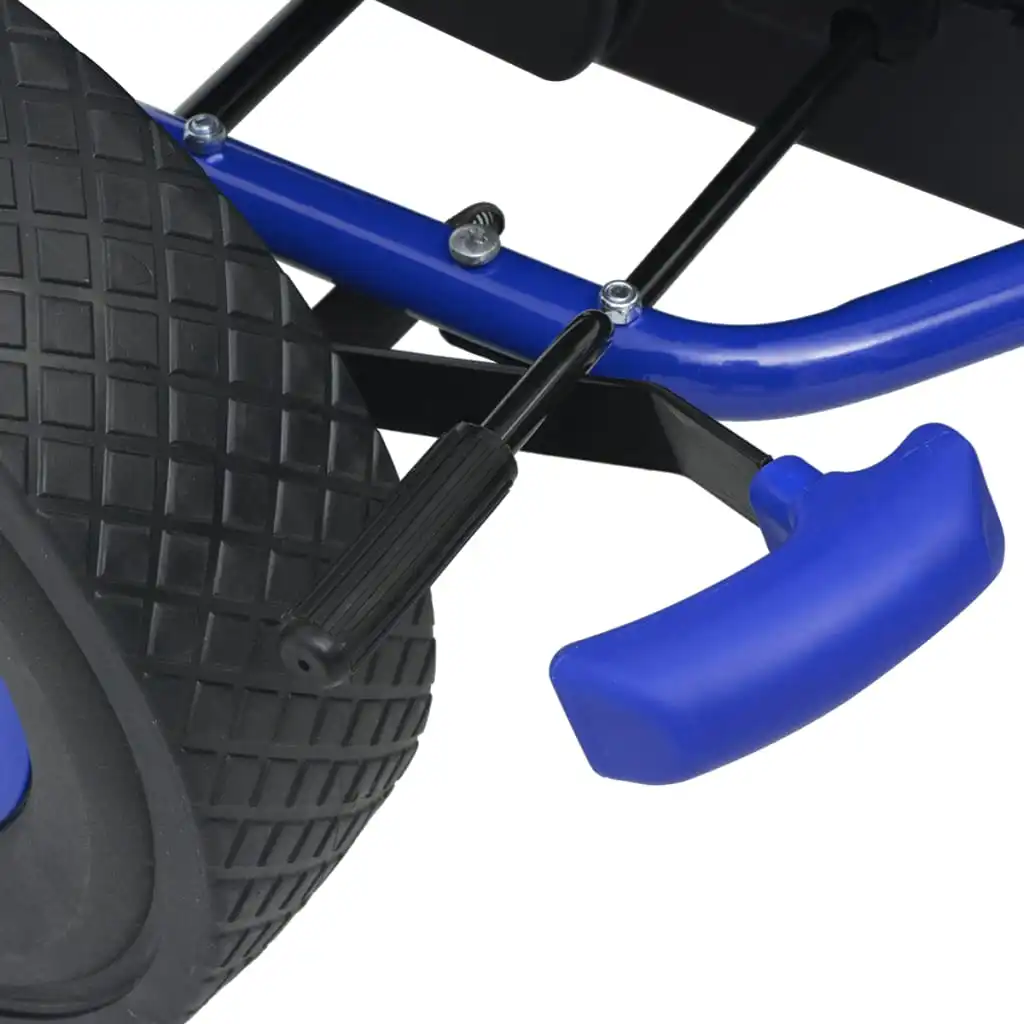 Gymax Kids Pedal Go Kart 4 Wheel Ride On Toys w/ Adjustable Seat &  Handbrake Blue
