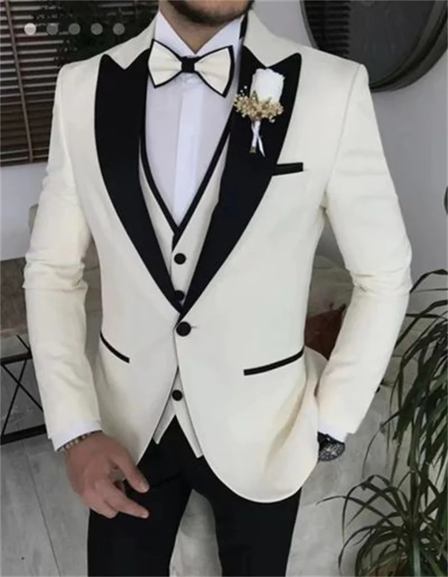 Buy Men Suits White Rhombus Patterned 3 Piece Suits Slim Fit Elegant Suits  Groom Wedding Suits Party Wear Stylish Suits Bespoke for Men Online in  India - Etsy | Dress suits for