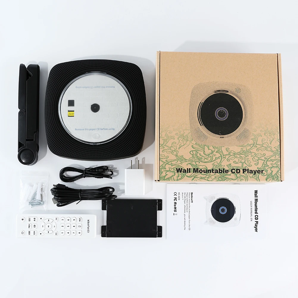 데스크탑 벽 CD 플레이어, LED 디지털 디스플레이, CD 음악 플레이어, USB FM 라디오 지원