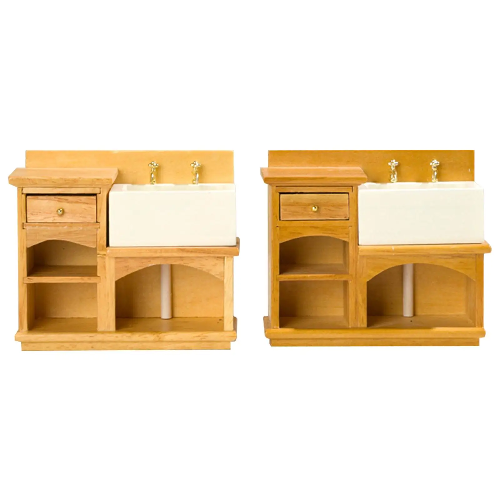 

1:12 Wash Cabinet Model Simulated Small Wash Basin Cabinet Model 1:12 Miniature Cabinet Furniture for Scene Props Kids Preschool