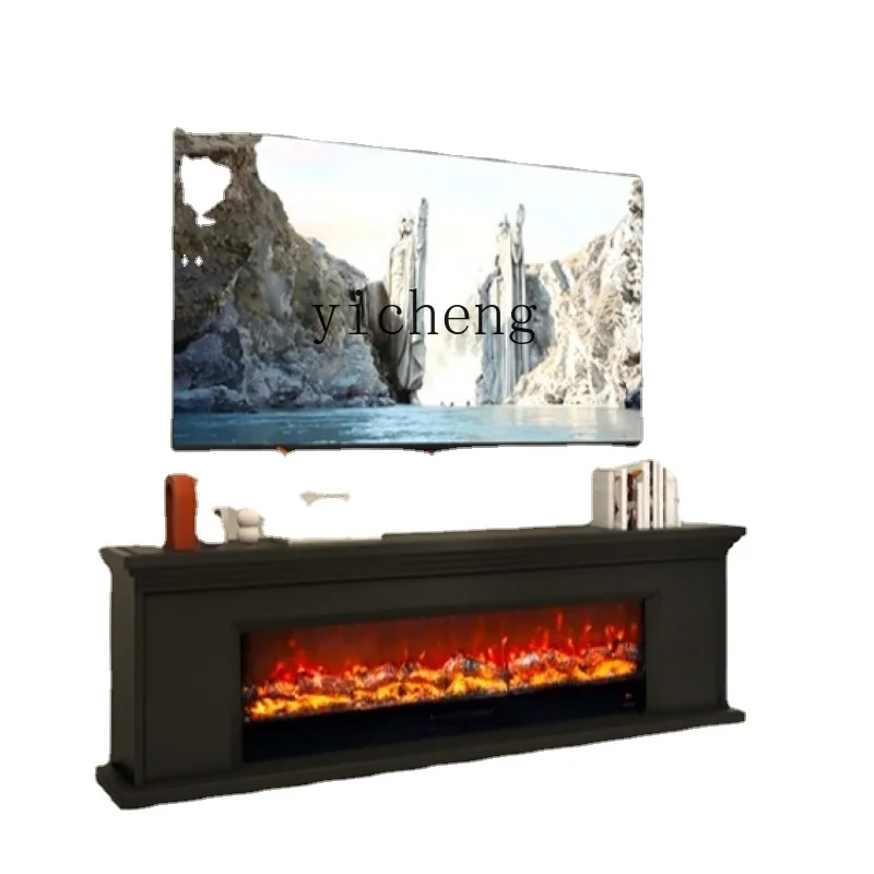 

Zf Minimalist Simulation Flame Fireplace TV Cabinet Retro American Fireplace Heater