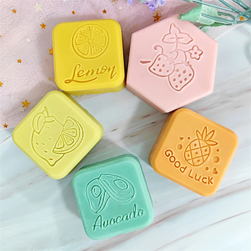 Fruit Grape Orange Watermelon Strawberry Pattern Acrylic Handmade Soap Seal soap stamps
