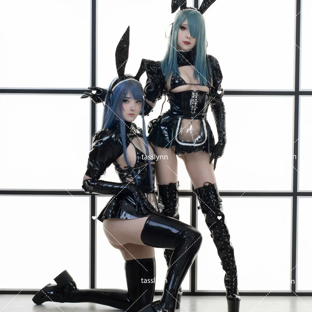 

Красный, черный, темный, королевский костюм горничной, Рождественский косплей, кожаный купальник, Эластичный Банни, костюмы на Хэллоуин для женщин