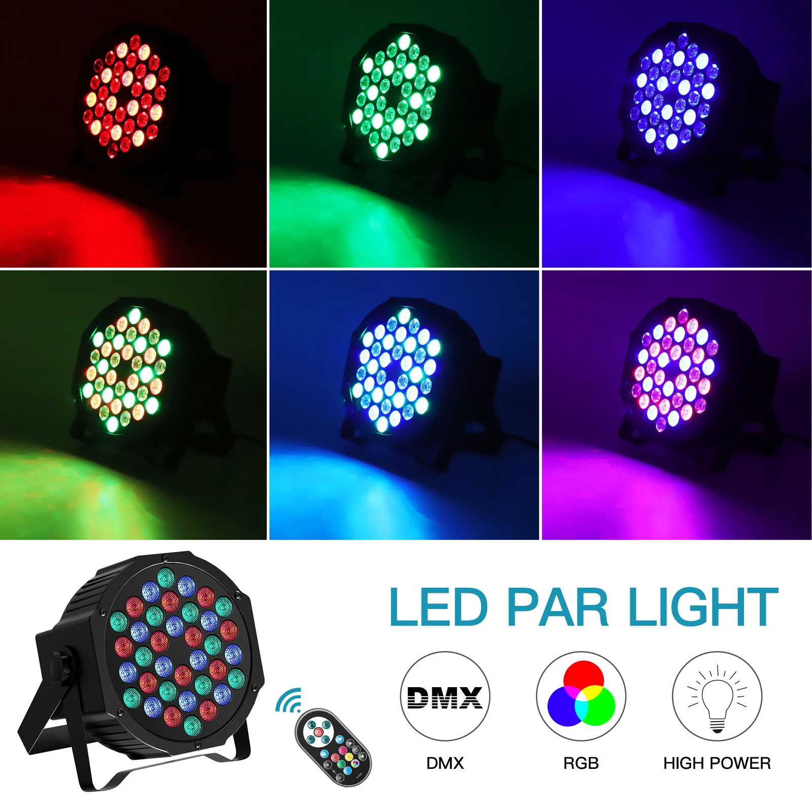 2 Faretti LED RGB Per Palco - 36 LED, Telecomando, 5 Modalità | Luci Per Feste E Discoteca - Foto 9