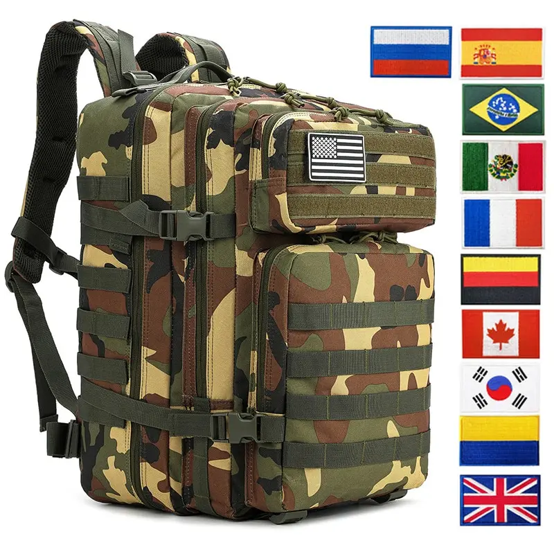 

Outdoor Tactical 3P Attack Backpack Travel Bag Men Trekking Mountaineering Camping Camo Sports Rucksack Large Capacity 45L